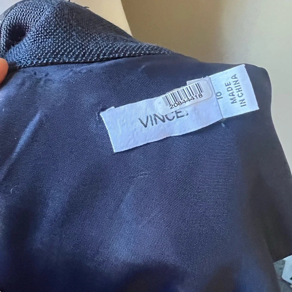 Vince Leather Trim Drape Neck Jacket, size 10 - Picture 4 of 9